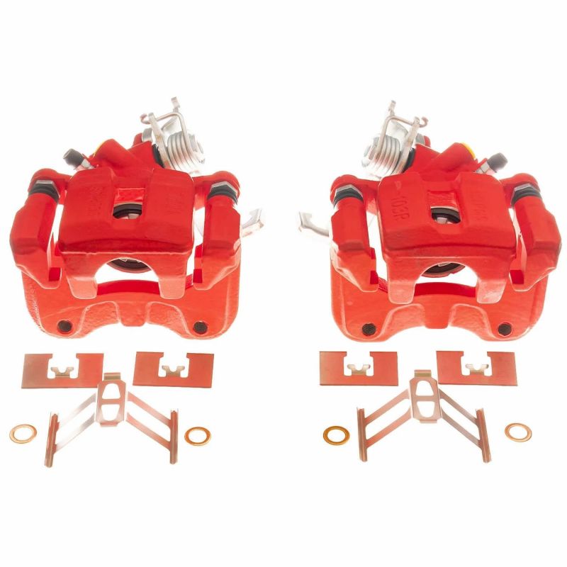 PSB Red Calipers - Power Stop 05-07 Honda Accord Rear Red Calipers - Pair