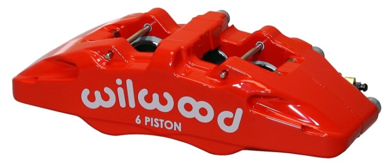 WIL Dynapro Caliper - Wilwood Caliper-Forged Dynapro 6 5.25in Mount-Red-R/H 1.62/1.38in/1.38in Pistons 1.10in Disc