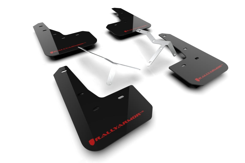 RAL UR Blk Flap/Rd Logo - Rally Armor 23-25 Acura Integra A-Spec Black UR Mud Flap W/Red Logo (No Drilling Req.)