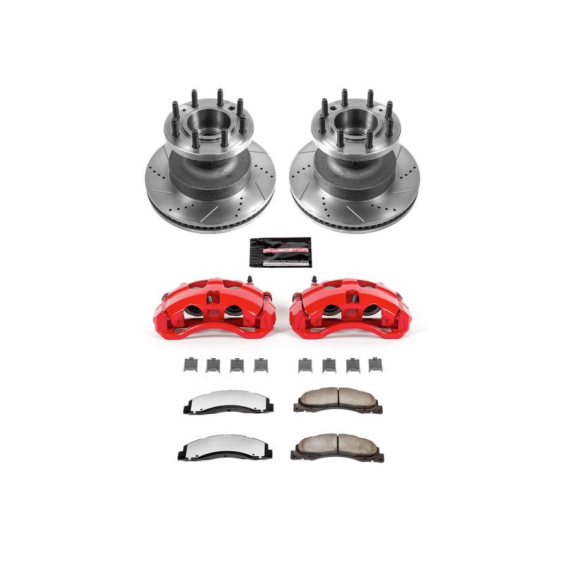 PSB Evolution Drill/Slot Rotor - Power Stop 08-19 Ford E-350 Super Duty Front Z36 Truck & Tow Kit w/Cals