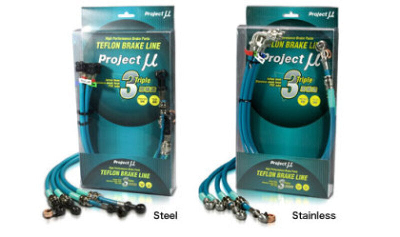 PM Brake Lines - Project Mu Suzuki Cappuccino Stainless Steel Clear Teflon Brake Lines