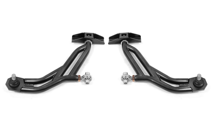 BMR Control Arms - BMR 10-14 Ford Mustang Adj. Lower A-Arms Delrin/Rod End w/ 19mm STD. Ball Joint - Black Hammertone