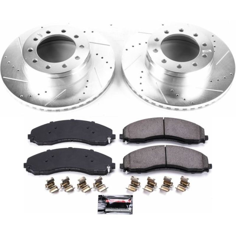 PSB Evolution Drill/Slot Rotor - Power Stop 17-22 Ford F-450 Super Duty Front Z36 Truck & Tow Brake Kit