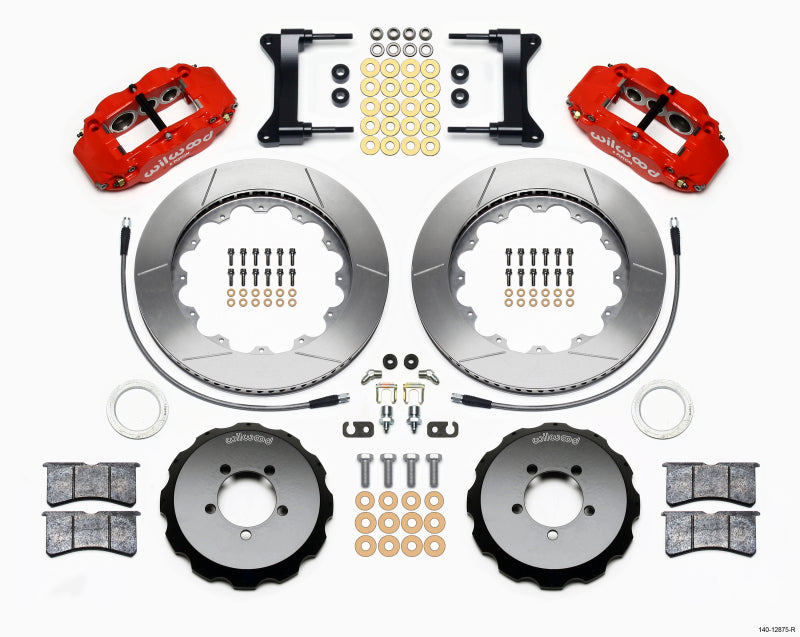 WIL Superlite Brake Kit - Wilwood Narrow Superlite 6R Front Hat Kit 14.00in Red 1999-2012 Subaru WRX w/Lines