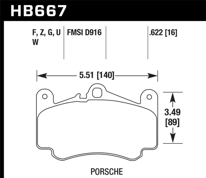 HAWK HPS Brake Pad Sets - Hawk 02-05 Porsche 911 Carrera 4 Turbo Look/Carrera 4S Front HPS Street Brake Pads