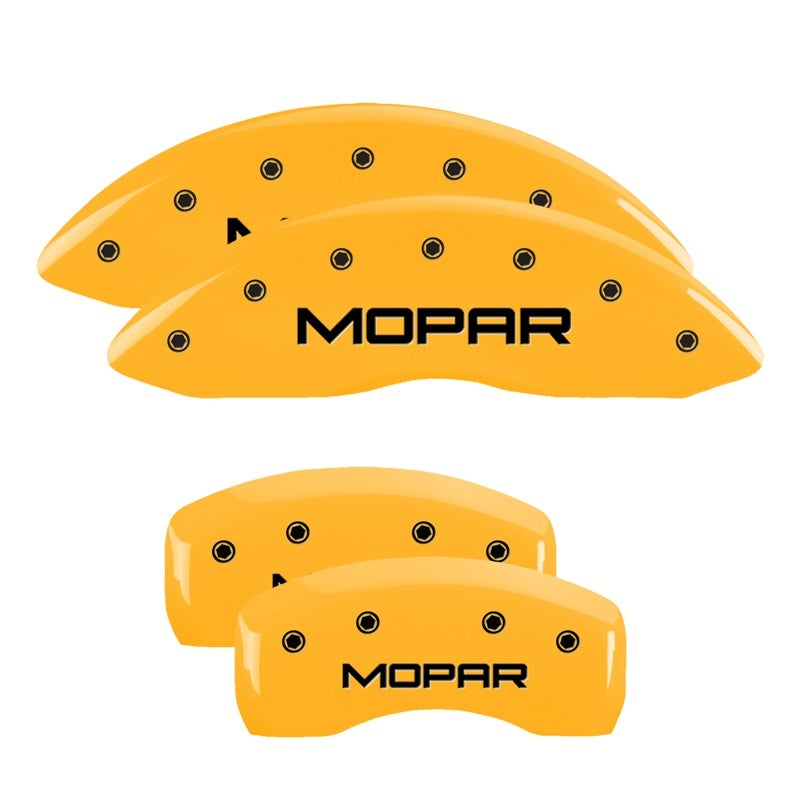 MGP Caliper Covers 4 Logo - MGP 4 Caliper Covers Engraved Front & Rear MOPAR Yellow finish black ch