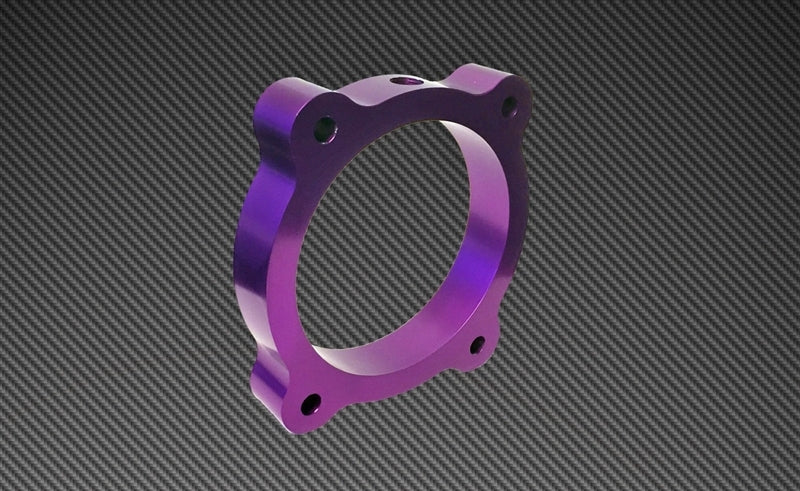 TQS TB Spacer - Silver - Torque Solution Throttle Body Spacer (Purple): Hyundai Genesis V6 3.8L 2013+
