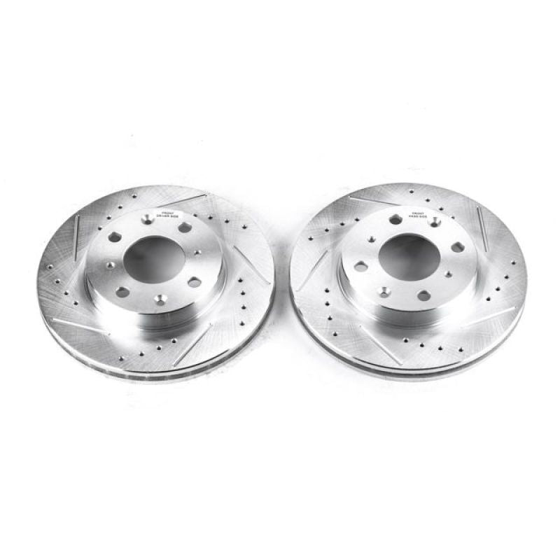 PSB Evolution Drill/Slot Rotor - Power Stop 90-00 Honda Civic Front Evolution Drilled & Slotted Rotors - Pair