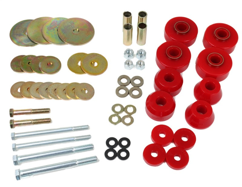 ES Body Mounts - Red - Energy Suspension 67-68 Chevrolet C-10 Pickup Red Body Mount Set