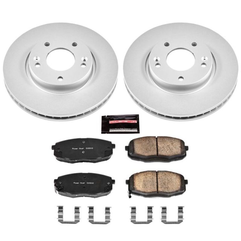 PSB Z17 Evolution Coated Kit - Power Stop 09-12 Hyundai Elantra Front Z17 Evolution Geomet Coated Brake Kit