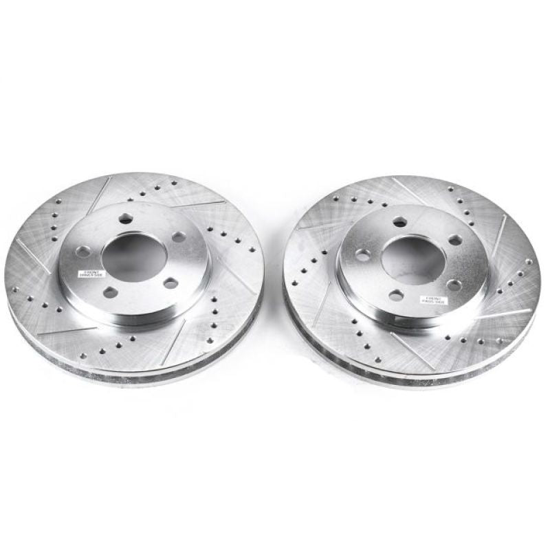PSB Evolution Drill/Slot Rotor - Power Stop 05-10 Ford Mustang Front Evolution Drilled & Slotted Rotors - Pair