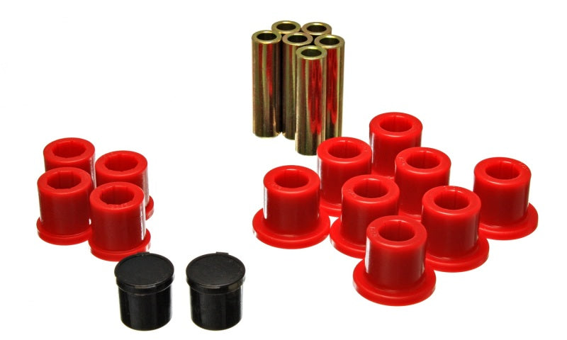 ES Spring/Shackle Bush - Red - Energy Suspension Rear Spring Bushing Set - Red