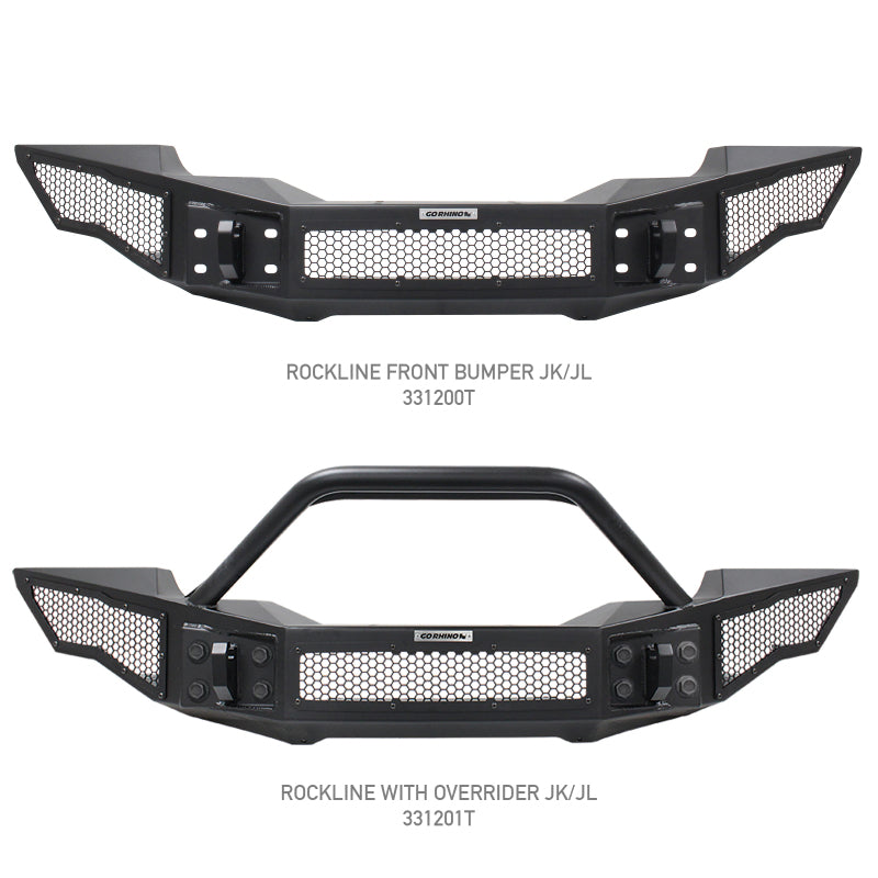 GOR Rockline Bumper - Go Rhino 07-20 Jeep Wrangler JL/JLU/JK/JKU/Gladiator JT Rockline Full Width Bumper