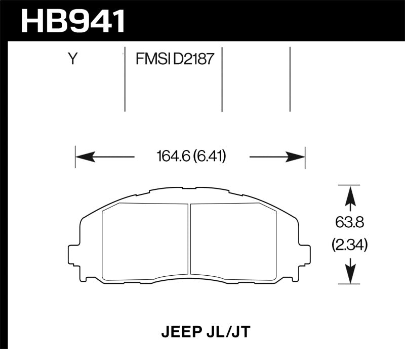 HAWK LTS Brake Pads - Hawk 2018 Jeep Wrangler Rubicon LTS Street Front Brake Pads