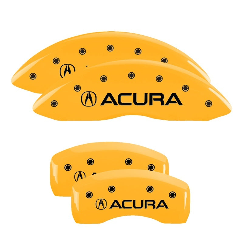 MGP Caliper Covers 4 Logo - MGP 4 Caliper Covers Engraved Front & Rear Acura Yellow Finish Black Char 2017 Acura MDX