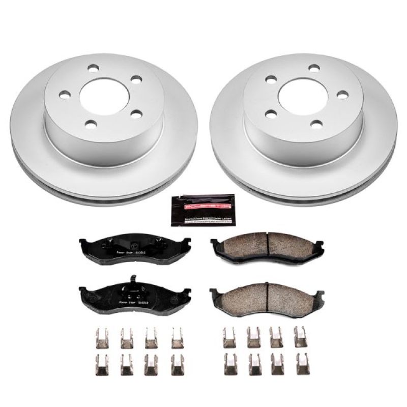 PSB Z17 Evolution Coated Kit - Power Stop 99-01 Jeep Cherokee Front Z17 Evolution Geomet Coated Brake Kit