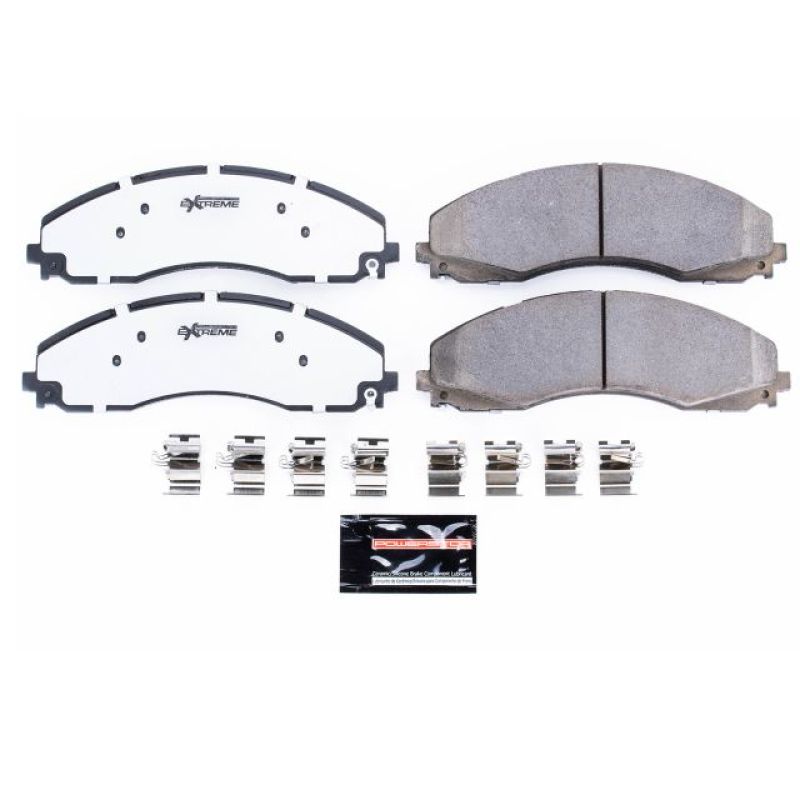 PSB Z36 Truck & Tow Brake Pads - Power Stop 17-19 Ford F-450 Super Duty Front Z36 Truck & Tow Brake Pads w/Hardware