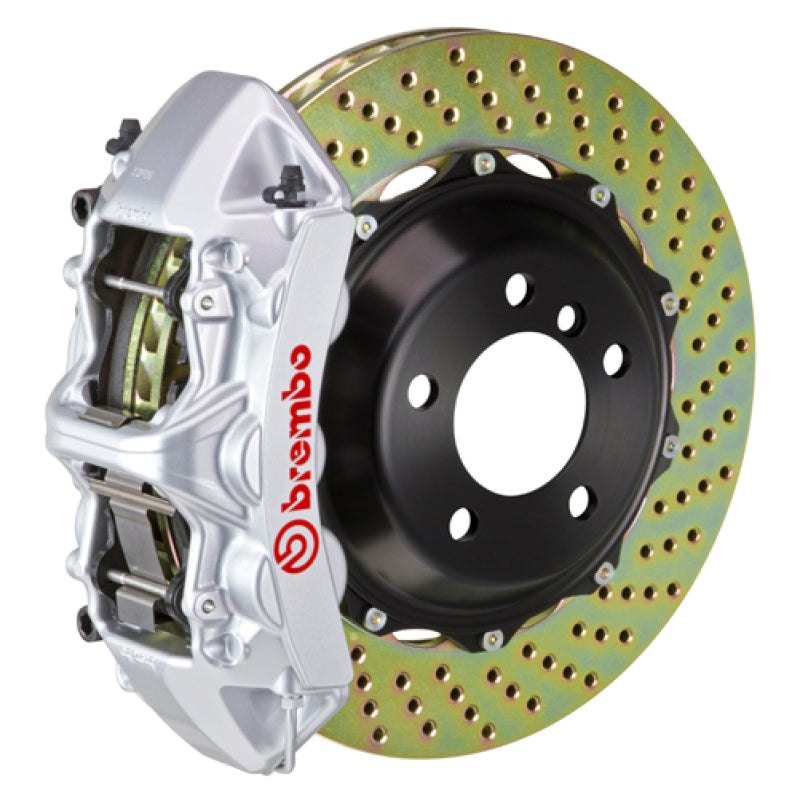 BRB Big Brake Kits - Brembo 08-16 R8 4.2/5.2 (CC Brake Eqpt) Rr GT BBK 6Pis Cast 380x32 2pc Rotor Drilled-Silver