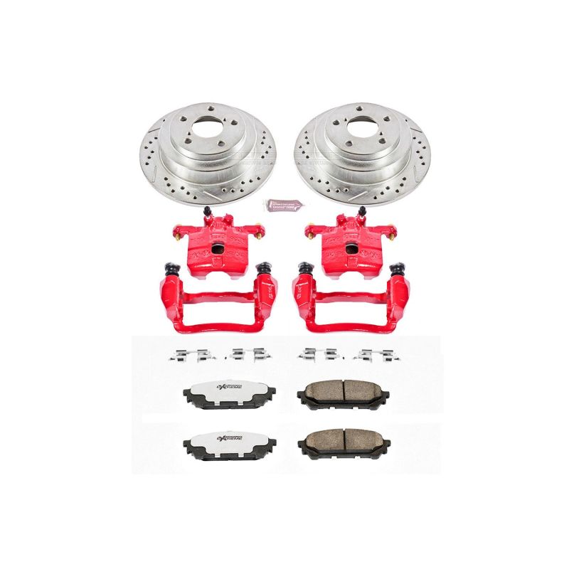 PSB Z26 Street Kit w/Cals - Power Stop 05-06 Saab 9-2X Rear Z26 Street Warrior Brake Kit w/Calipers