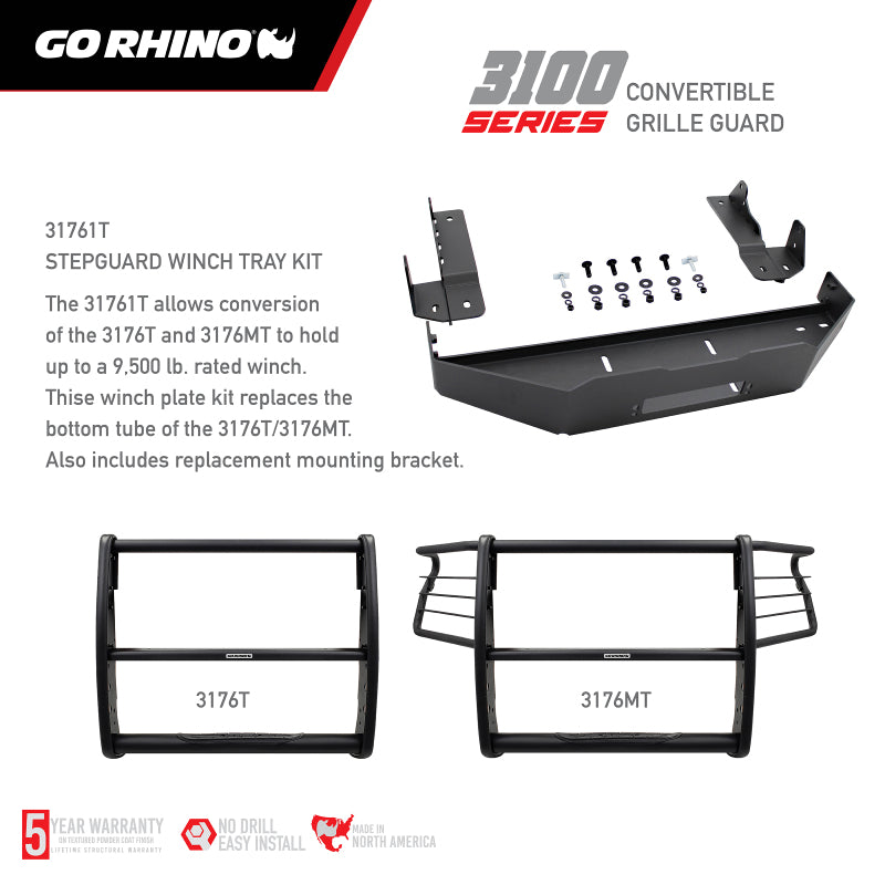 GOR Step Guard - 3000 -Tex Blk - Go Rhino 19-20 Chevrolet Silverado 1500 3000 Extreme Series StepGuard - Textured Black