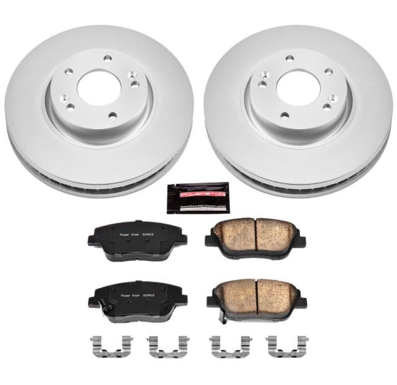 PSB Z17 Evolution Coated Kit - Power Stop 10-15 Hyundai Sonata Front Z17 Evolution Geomet Coated Brake Kit