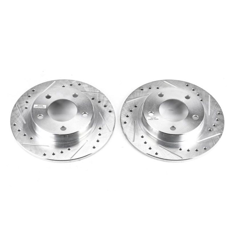 PSB Evolution Drill/Slot Rotor - Power Stop 93-97 Ford Probe Rear Evolution Drilled & Slotted Rotors - Pair