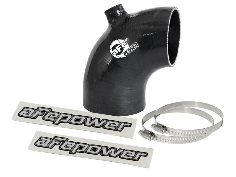 AFE Elbow Reducing Couplers - aFe Magnum FORCE Intake Coupling Kit (3-1/8IN ID to 2-3/4IN ID x 90 Deg) Elbow Coupler w/ Port Black