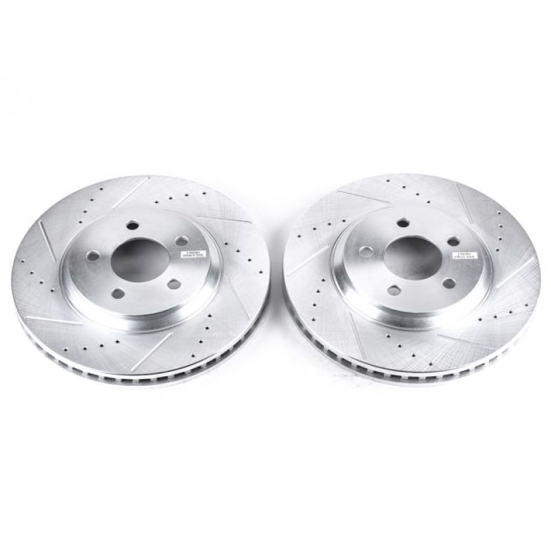 PSB Evolution Drill/Slot Rotor - Power Stop 05-14 Ford Mustang Front Evolution Drilled & Slotted Rotors - Pair