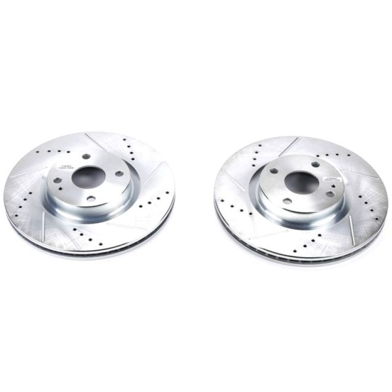 PSB Evolution Drill/Slot Rotor - Power Stop 17-19 Fiat 124 Spider Front Evolution Drilled & Slotted Rotors - Pair