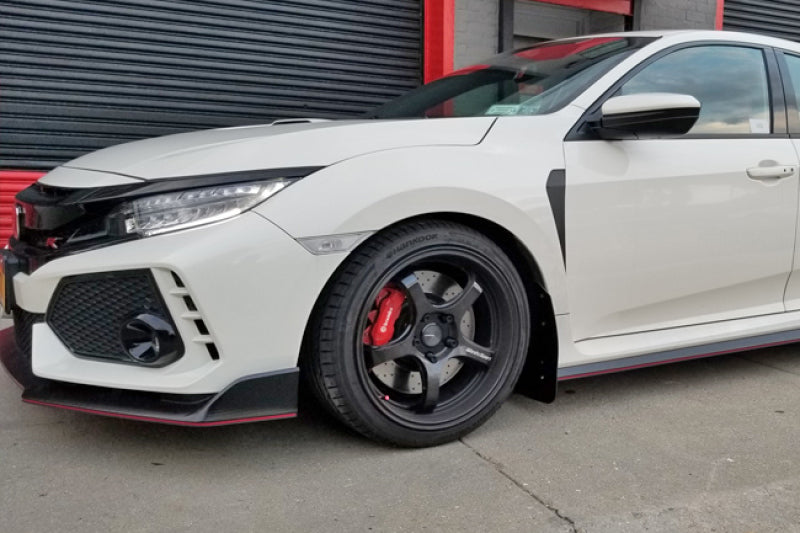 RAL UR Red Flap/Blk Logo - Rally Armor 17-22 Honda Civic Type R Red UR Mud Flap w/Black Logo