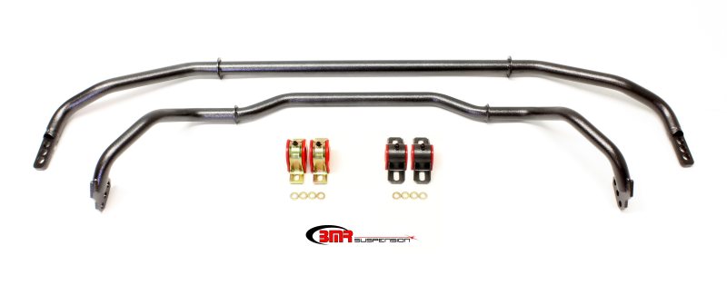 BMR Sway Bar Kits - BMR 13-15 Chevrolet Camaro Front & Rear Hollow 29mm Adj. Sway Bar Kit w/ Bushings - Black Hammertone
