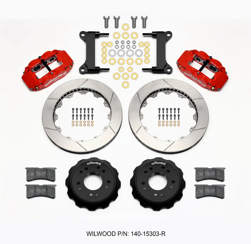 WIL Superlite Brake Kit - Wilwood Narrow Superlite 6R Front Hat Kit 13.06 Red 63-87 C10 w/ Wilwood Pro Spindles