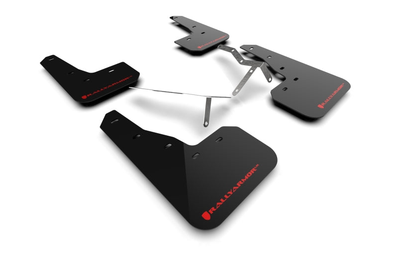 RAL UR Blk Flap/Rd Logo - Rally Armor 22-25 Honda Civic/Civic Si/Sport Black UR Mud Flap w/Red Logo