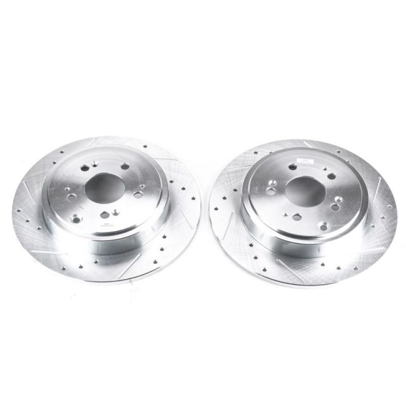 PSB Evolution Drill/Slot Rotor - Power Stop 06-14 Honda Ridgeline Rear Evolution Drilled & Slotted Rotors - Pair