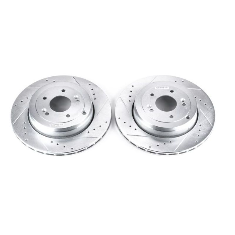 PSB Evolution Drill/Slot Rotor - Power Stop 10-16 Hyundai Genesis Coupe Rear Evolution Drilled & Slotted Rotors - Pair