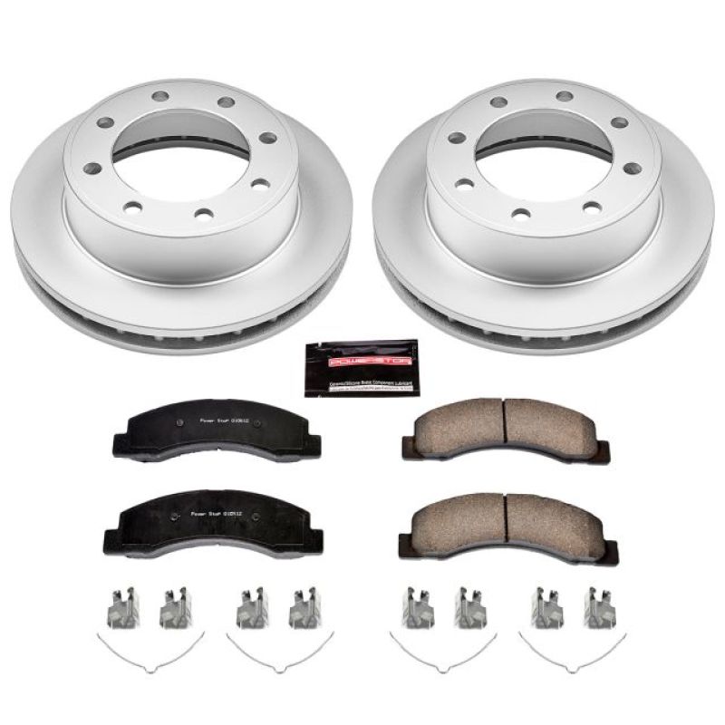 PSB Z17 Evolution Coated Kit - Power Stop 00-05 Ford Excursion Front Z17 Evolution Geomet Coated Brake Kit