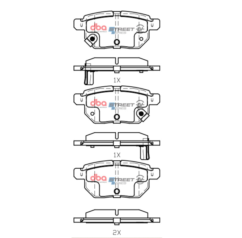DBA Street Series Brake Pads - DBA 09-10 Pontiac Vibe Base 2.4L Rear SSEV Street Series Brake Pads