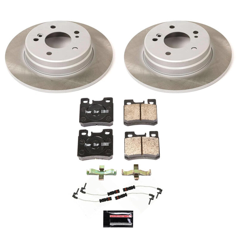 PSB Semi-Coated Rotor Kits - Power Stop 90-92 Mercedes-Benz 300TE Rear Semi-Coated Rotor Kit
