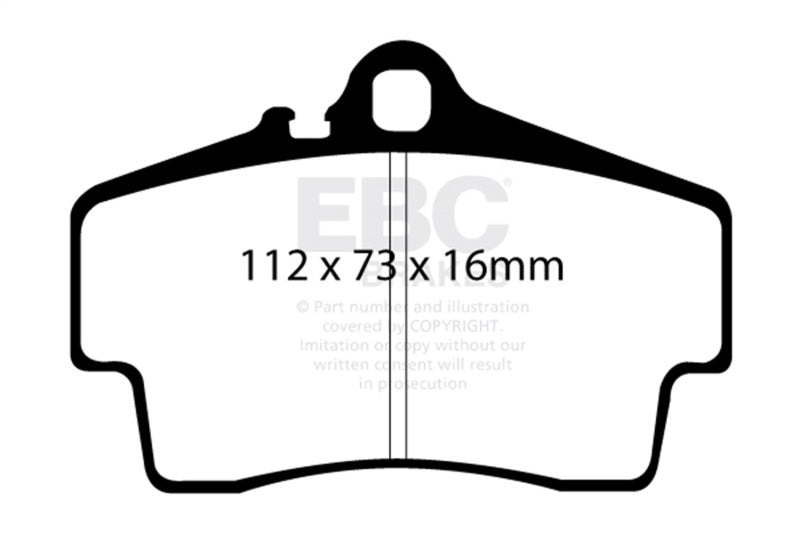 EBC Redstuff Brake Pad Sets - EBC 98-05 Porsche 911 (996) (Cast Iron Rotor only) 3.4 Carrera 2 Redstuff Rear Brake Pads