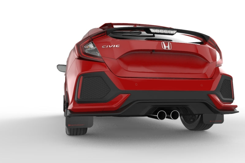 RAL UR Blk Flap/Rd Logo - Rally Armor 17-19 Honda Civic Sport/Sport Touring Black UR Mud Flap w/Red Logo
