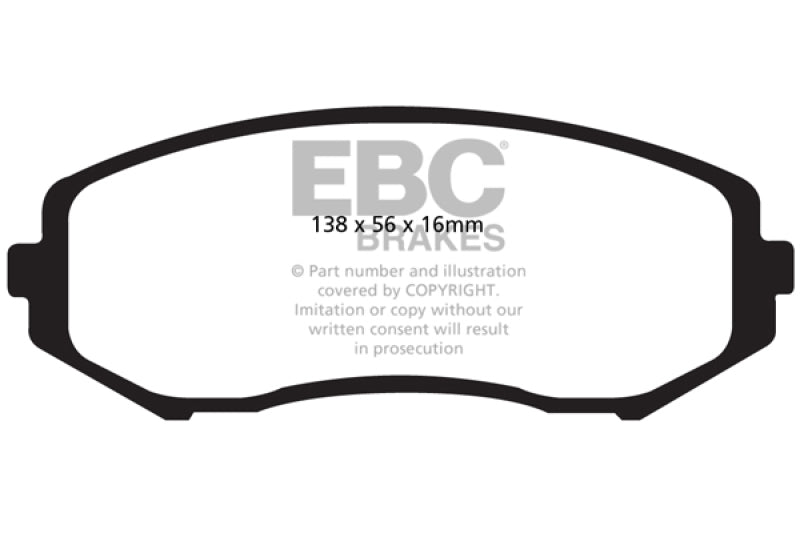 EBC Ultimax2 Brake Pad Sets - EBC 08+ Suzuki Grand Vitara 2.4 Ultimax2 Front Brake Pads