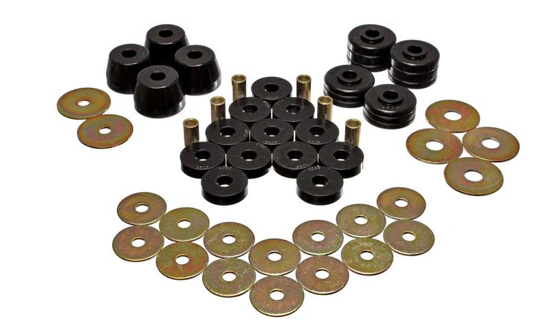 ES Body Mounts - Black - Energy Suspension Body Mount Bushing Sets - Black