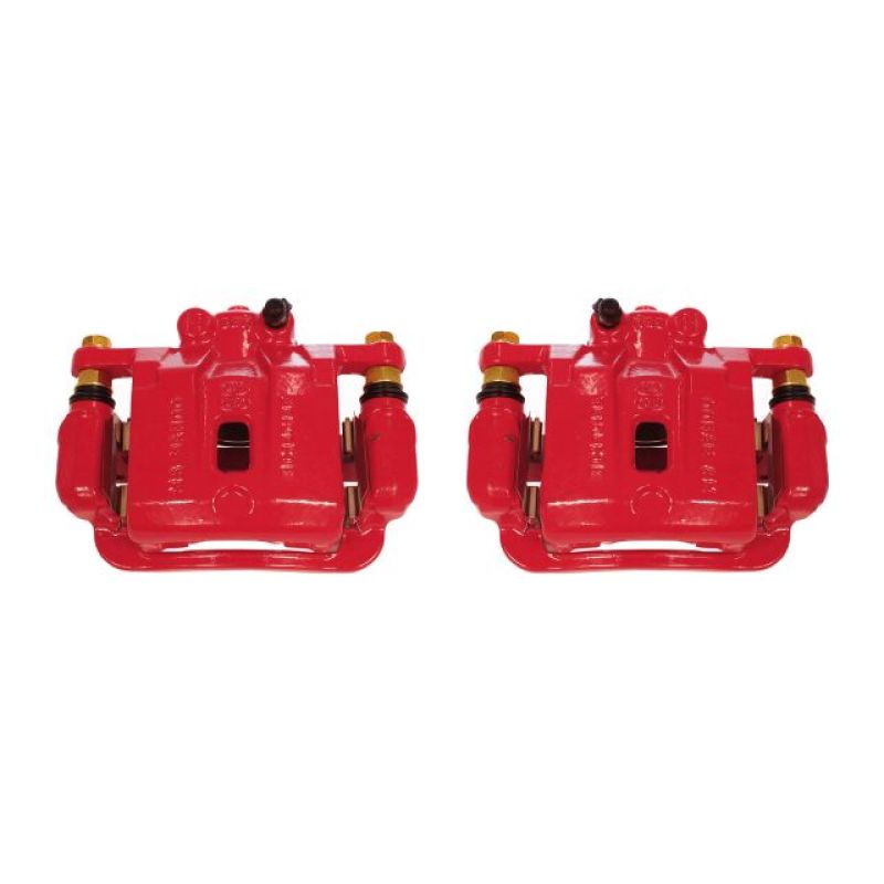 PSB Red Calipers - Power Stop 10-16 Hyundai Genesis Coupe Rear Red Calipers w/Brackets - Pair