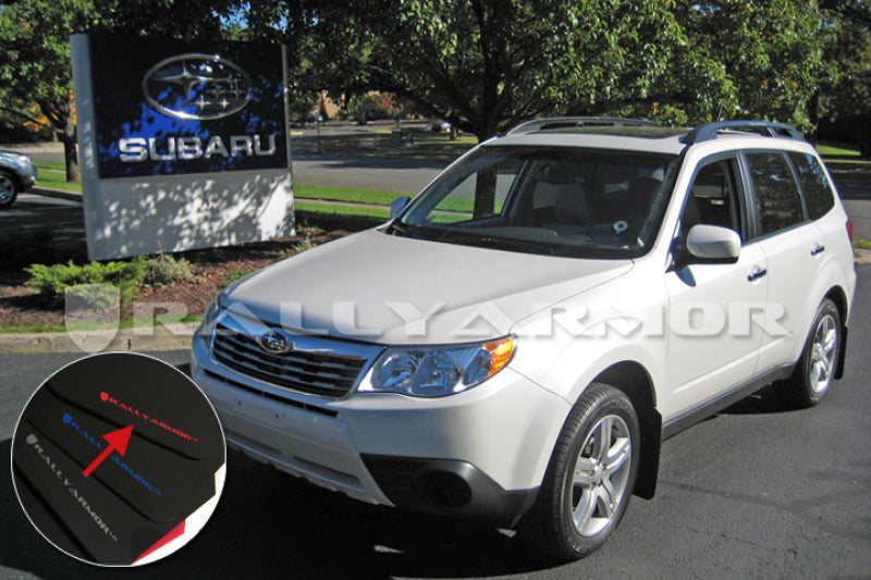 RAL UR Blk Flap/Rd Logo - Rally Armor 09-13 Subaru Forester Black UR Mud Flap w/ Red Logo