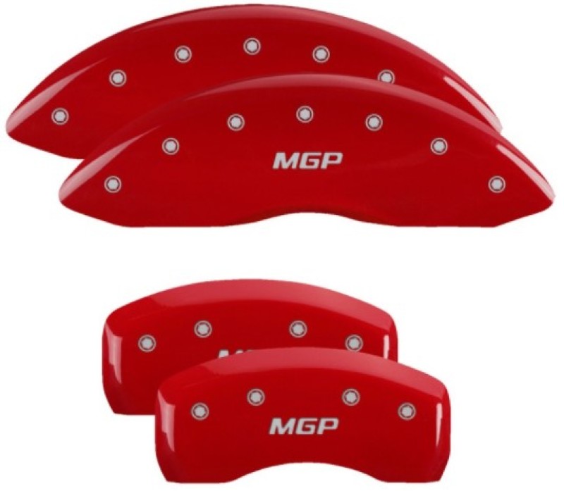 MGP Caliper Covers 4 Standard - MGP 4 Caliper Covers Engraved Front & Rear MGP Red Finish Silver Char 2019 Lincoln Nautilus