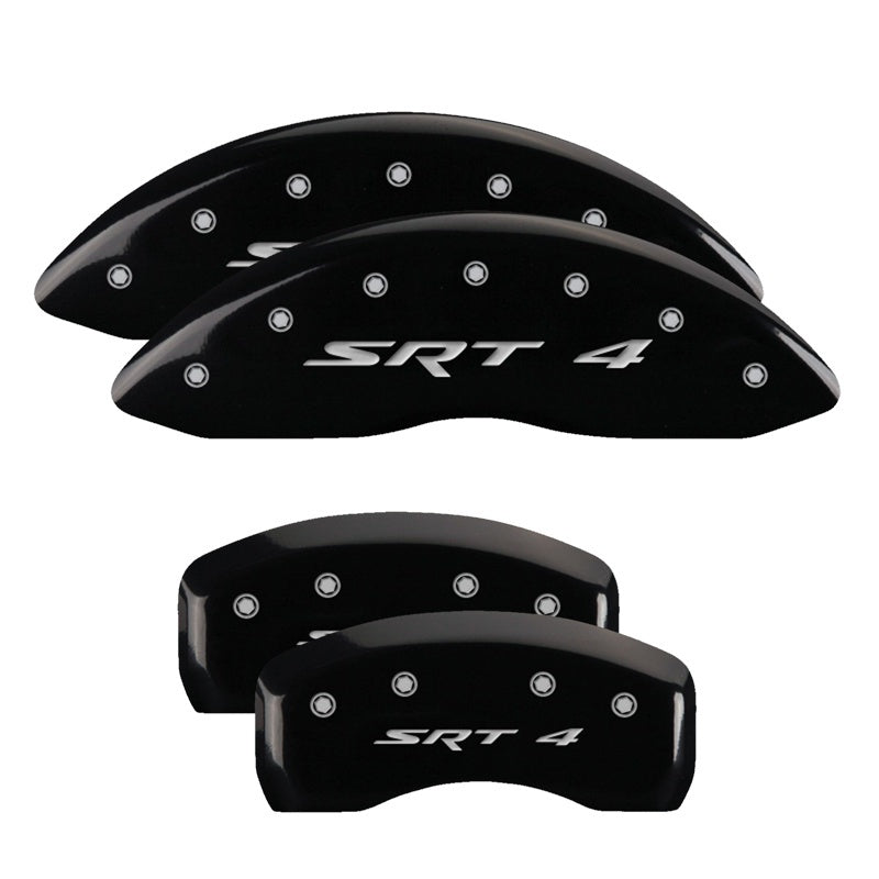 MGP Caliper Covers 4 Logo - MGP 4 Caliper Covers Engraved Front & Rear SRT4 Black finish silver ch