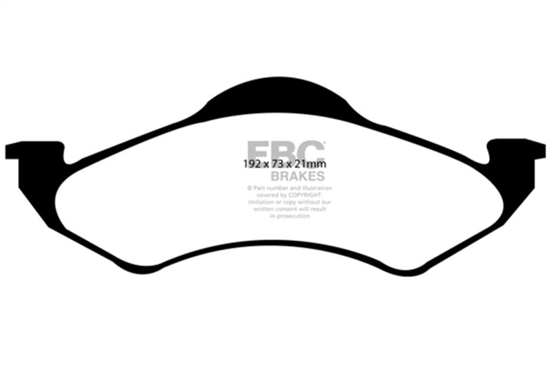 EBC Yellowstuff Brake Pad Sets - EBC 00-02 Dodge Dakota 2WD 2.5 Yellowstuff Front Brake Pads