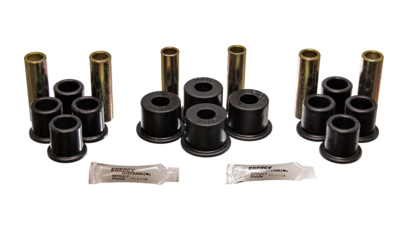 ES Spring/Shackle Bush - Black - Energy Suspension 8/81-96 Ford F100/F150 2WD Black Rear Leaf Spring Bushing Set