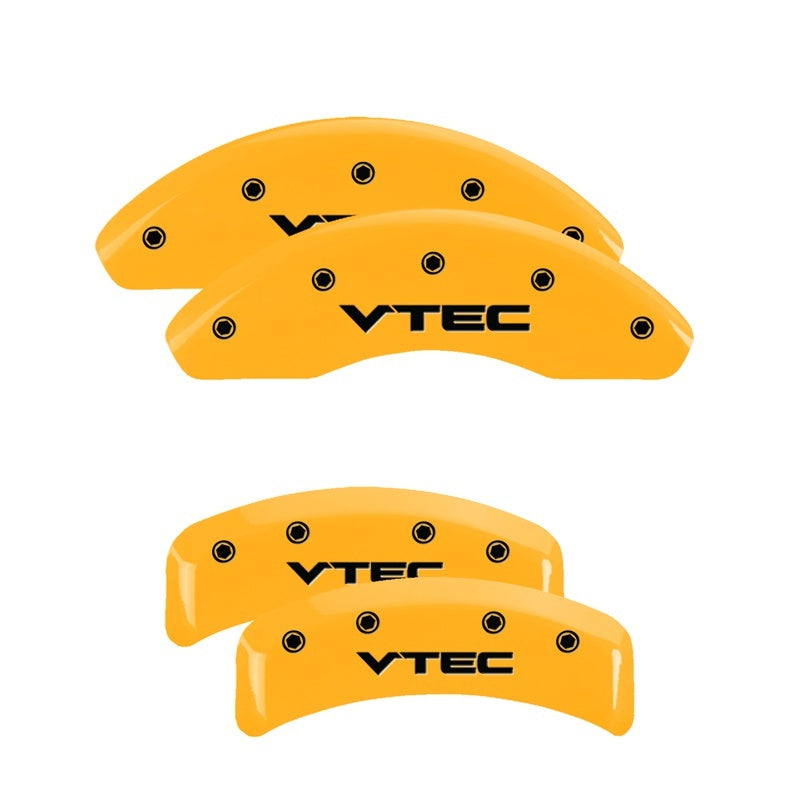 MGP Caliper Covers 4 Logo - MGP 4 Caliper Covers Engraved Front & Rear Vtech Yellow Finish Black Char 2001 Acura TL