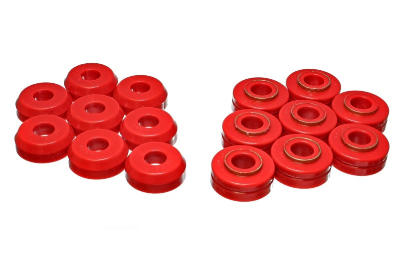 ES Body Mounts - Red - Energy Suspension Ford Bronco Body Mount Set - Red